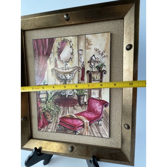 Tre Sorelle Studios "Boudoir Bathtub" Framed Art Oil Print signed - Picture 7 of 8